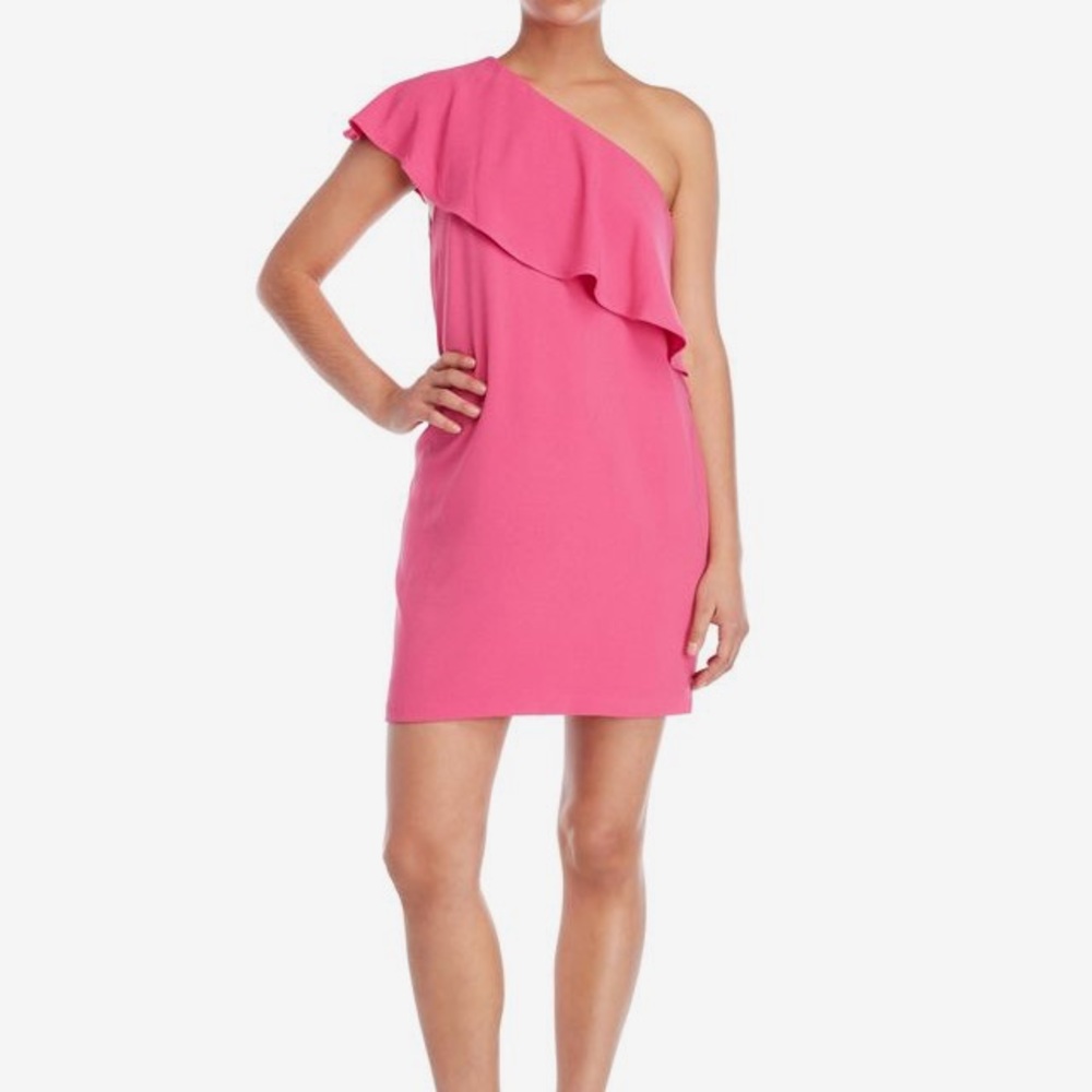 Charles Henry off- the shoulder dress